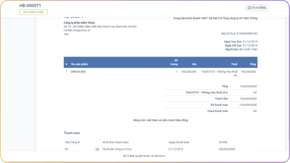 YST CRM creates invoices and quotes